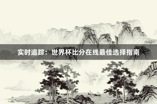 实时追踪：世界杯比分在线最佳选择指南